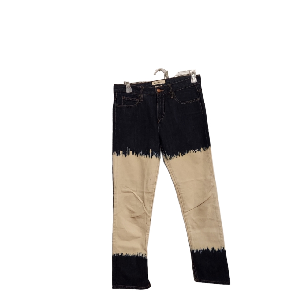 Isabel Marant Etoile Jeans Size 34 Cropped Ankle Bleached Tie Dye Boho Festival